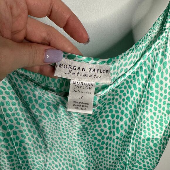 Morgan Taylor Intimates Women’s Vintage Green Printed Slip Dress‎ Size Small - Picture 6 of 9